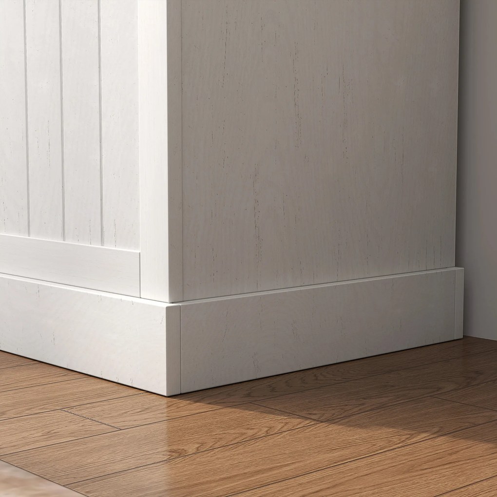 HOMCOM Cuier pantofar cu bancă de depozitare 4 cârlige Stil modern 71,5x39,5x170 cm Alb | Aosom Romania