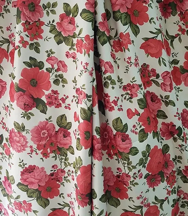 Set draperii blackout model floral cu rejansa transparenta cu ate pentru galerie, Madison, densitate 700 g/ml, Garden Flowers, 2 buc