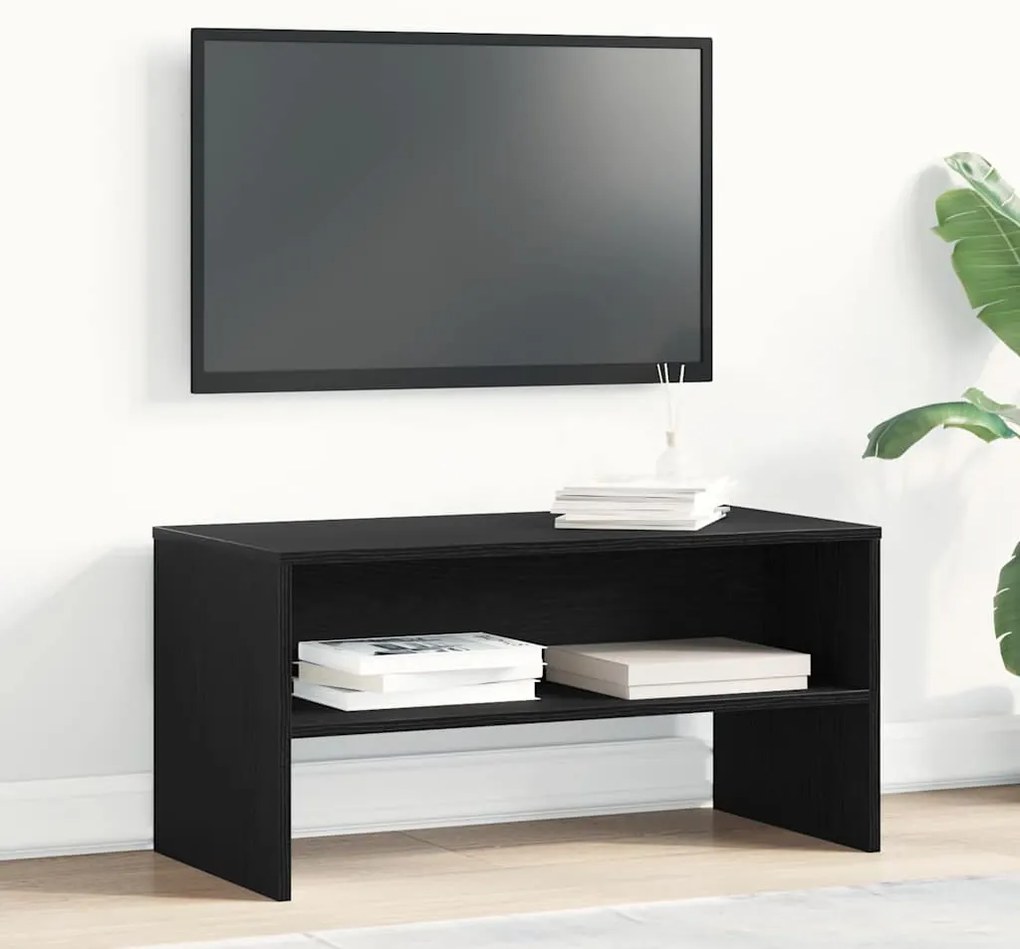 vidaXL Dulap TV Stejar Negru 80x40x40 cm Lemn prelucrat