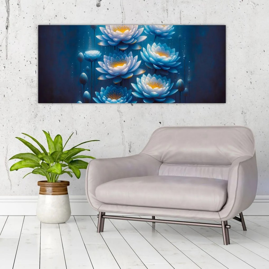 Tablou - Nuferi sub apă (120x50 cm)