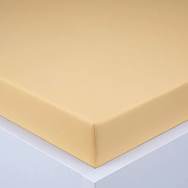 decoDoma Cearşaf cu elastic jersey EXCLUSIVE galben 90 x 200 cm