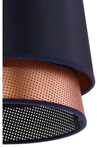 Lustră pe cablu BELL Duolla SHINY 1xE27/15W/230V d. 25 cm albastru/cupru