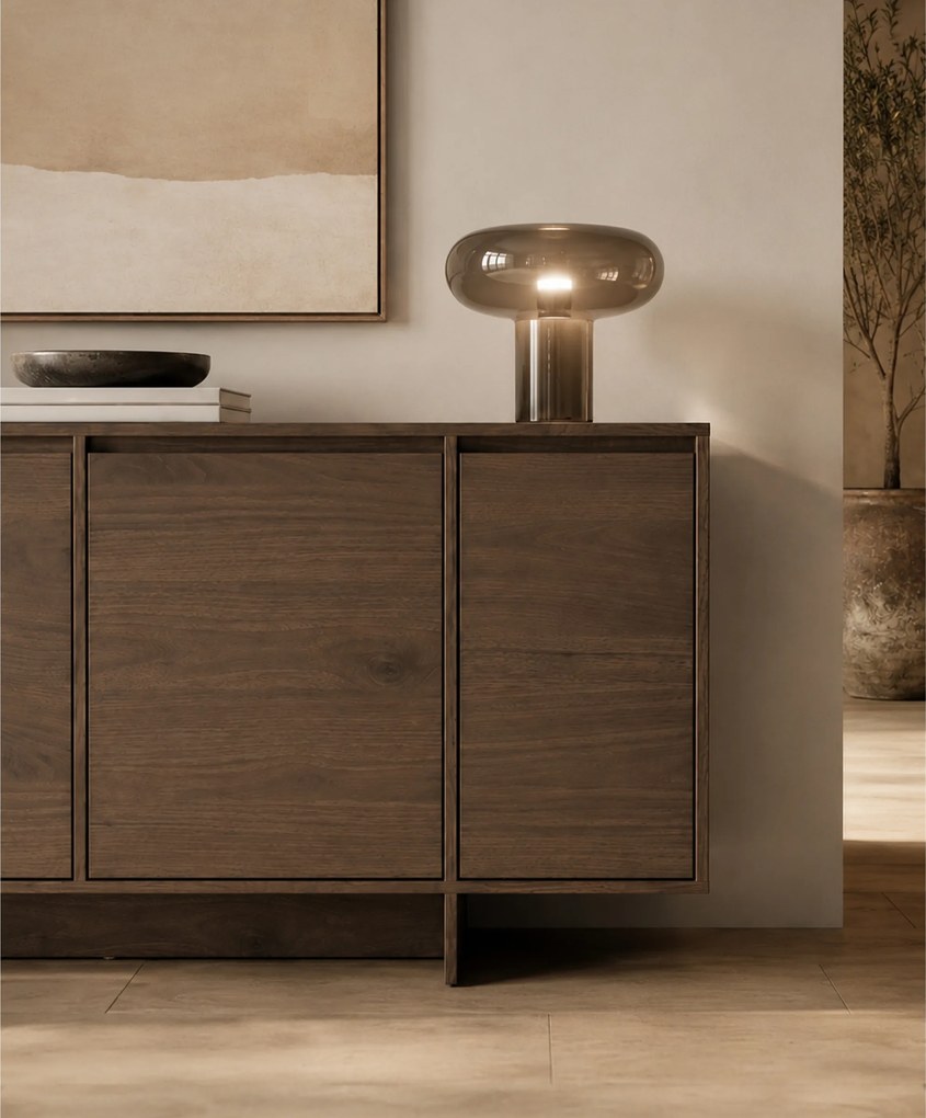 Comodă cu patru uși Zolia 180 cm pe plintă - nuc elegant