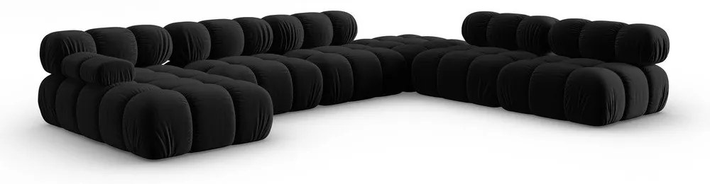 Canapea neagră cu tapițerie din catifea 379 cm Bellis – Micadoni Home