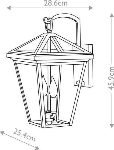 Quintiesse QN-ALFORD-PLACE2-M-MB - Aplică de exterior ALFORD M 2xE14/40W/230V IP44