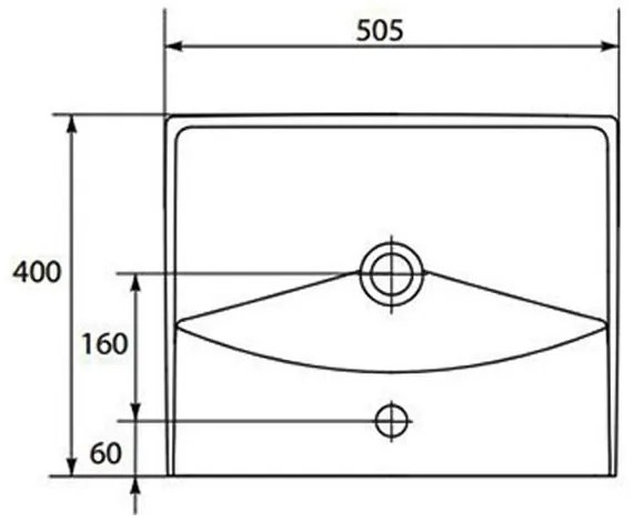 Lavoar baie suspendat alb 50 cm, dreptunghiular, Cersanit City 505x400 mm