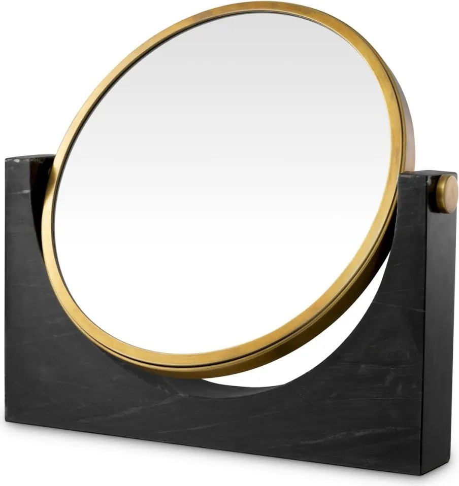 Oglinda de masa LUX marmura negra Vivaldi