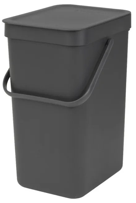 Cos de colectare selectiva Brabantia Sort&Go 647670, 12 L, Maner, Montabil pe perete, Gri inchis