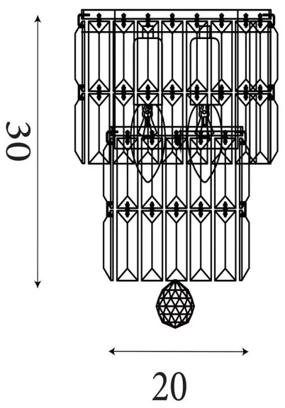 Aplică de perete Searchlight EMPIRE 61321-2AB, 2xE14/7W/230V, IP44