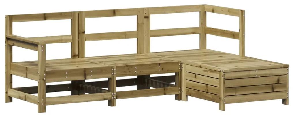 3250779 vidaXL Set canapele de grădină, 4 piese, lemn de pin tratat