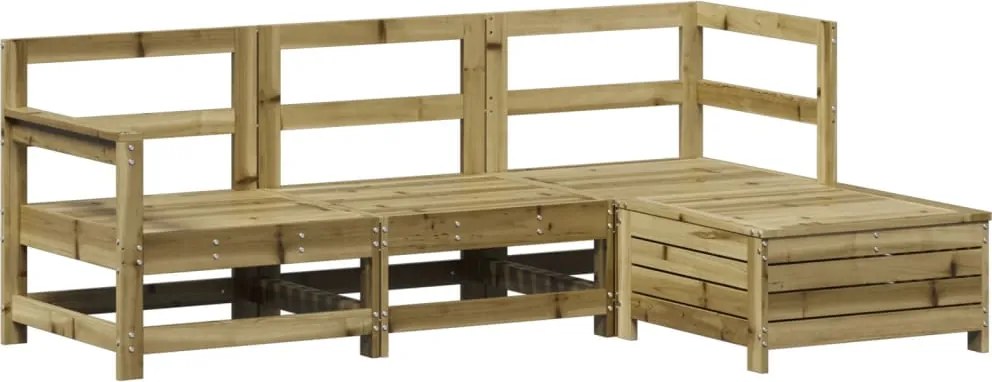 vidaXL Set canapele de grădină, 4 piese, lemn de pin tratat