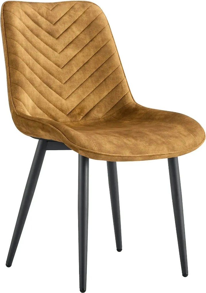Scaun ZAINA TIP 2, maro-auriu/negru, stofa catifelata/metal, 50x64x84