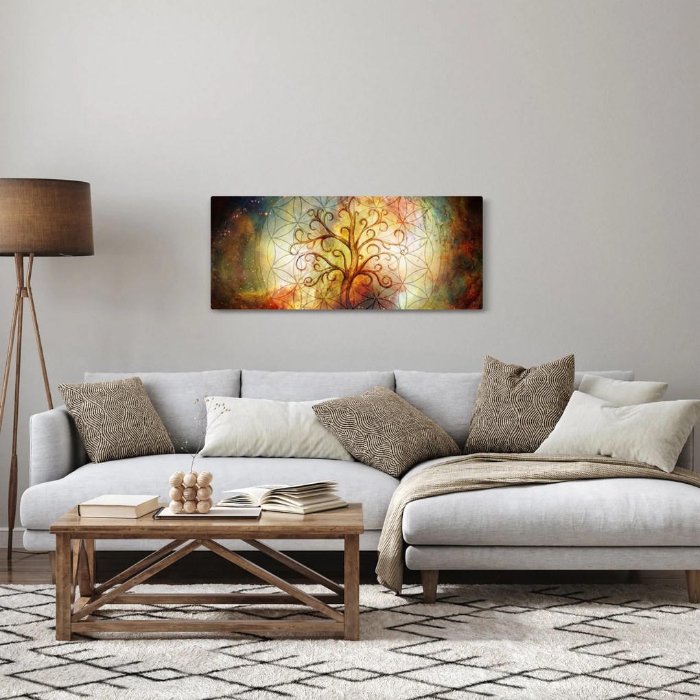 Tablou abstract cu copac (120x50 cm)