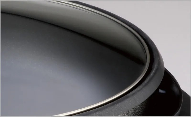 Tigaie electrica pentru pizza Rosberg R51010B, 1500W, 32 cm, Termostat, Acoperire antiaderenta, Gri