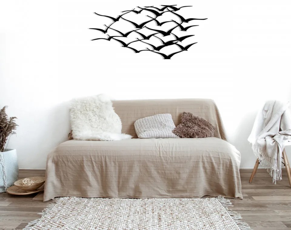 Accesoriu Decorativ de Perete Herd Of Birds, Metal