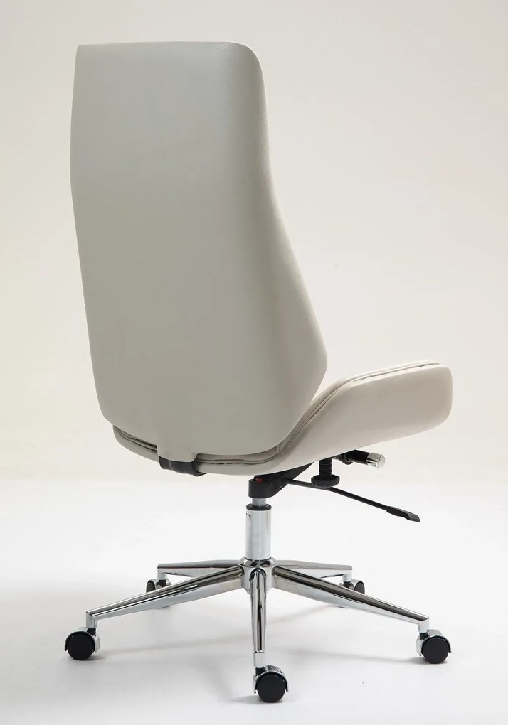 RESIGILAT- Scaun directorial, inaltime reglabila, brate fixe, baza metalica, Bej