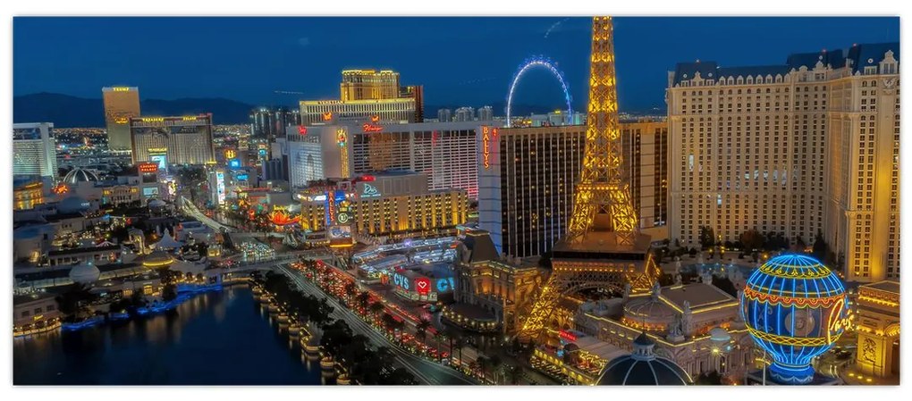 Tablou cu Las Vegas nocturn (120x50 cm)