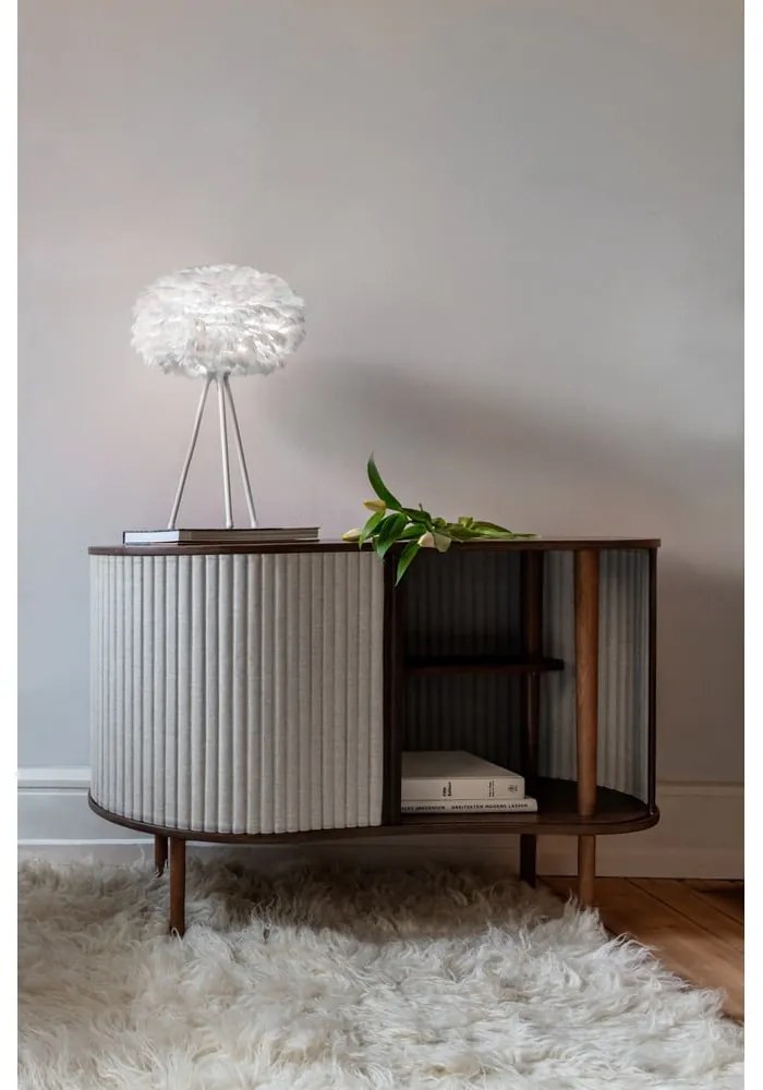 Comodă maro/bej joasă cu aspect de lemn de stejar cu ușă glisantă 100x67 cm Audacious – UMAGE