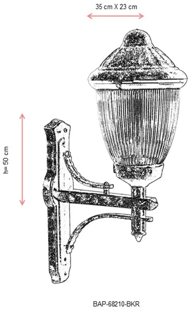 Aplica de perete exterior 68210 Maro 35x23 cm