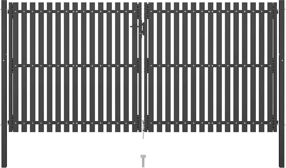 vidaXL Poartă de grădină din oțel, 400x175 cm, antracit