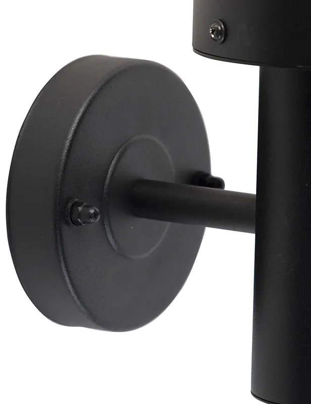 Aplică de perete exterioară neagră cu senzor de mișcare IP44 - Gleam