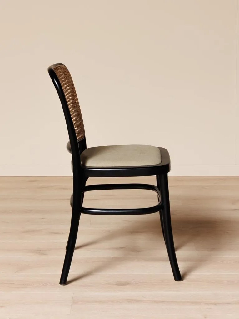 Scaun dining, din bumbac si rattan, Cleopatra