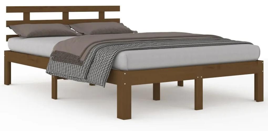 814752 vidaXL Cadru de pat, maro miere, 120x200 cm, lemn masiv de pin