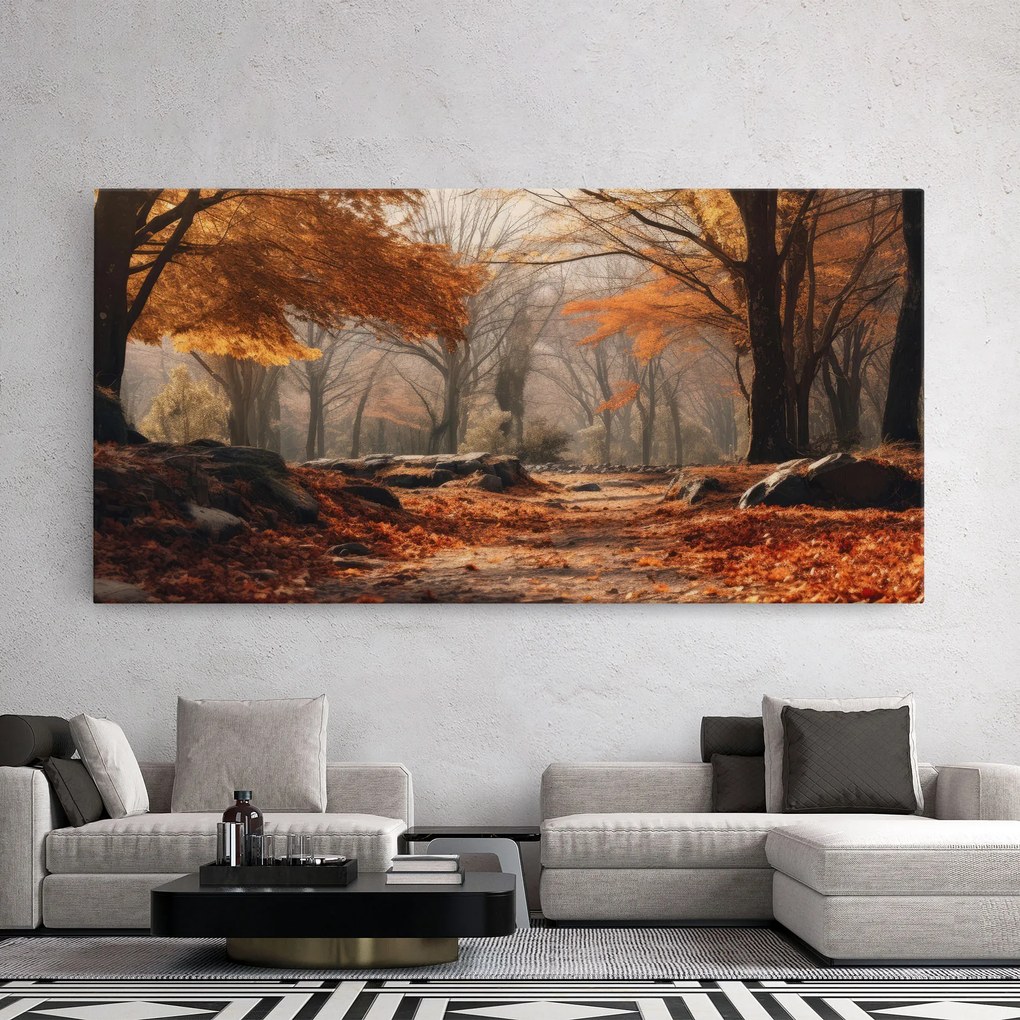Tablou Canvas, 100x200cm, Dormitor si Living, Peisaje, Toamna, Autumn Forest