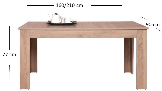 Masă de sufragerie extensibilă (pentru 6 8 persoane) Mebel Bos Gwenn (Stejar sonoma). 1052938