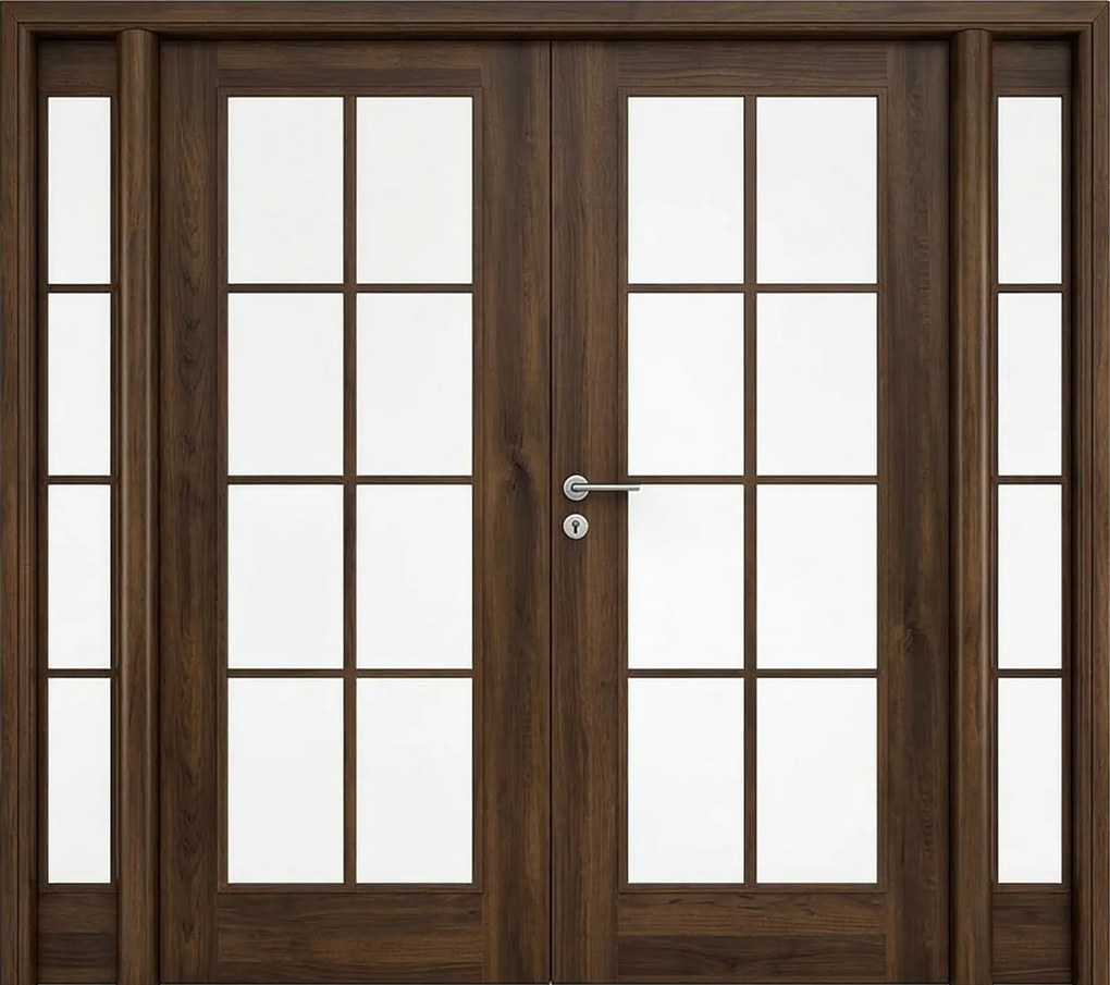 Usa de interior dubla cu pui   luminator lateral - VINTAGE 5.4 Mata, 260-350 mm, Nuc, Folie Decor