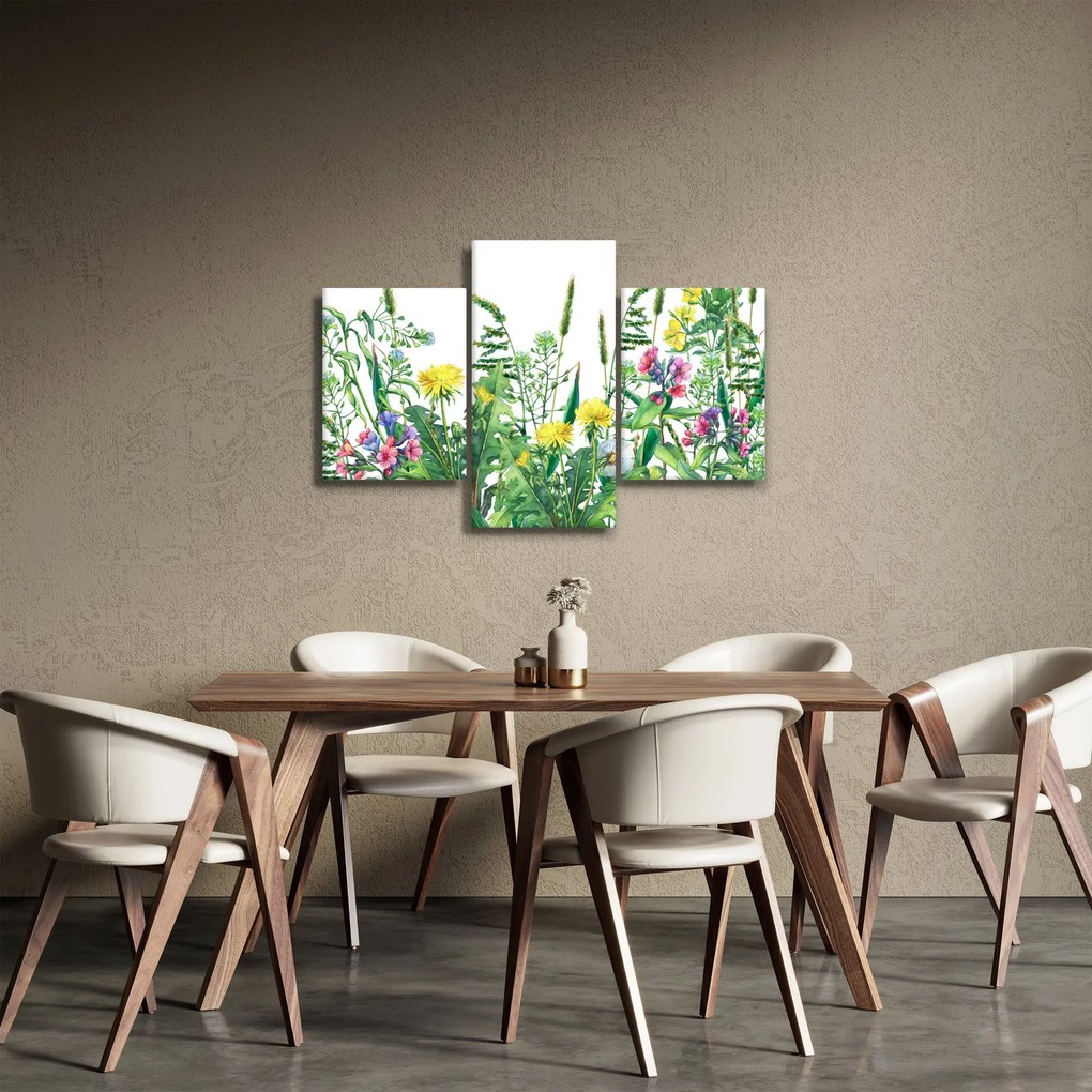 Tablou - Flori de pajiște pictate (90x60 cm)