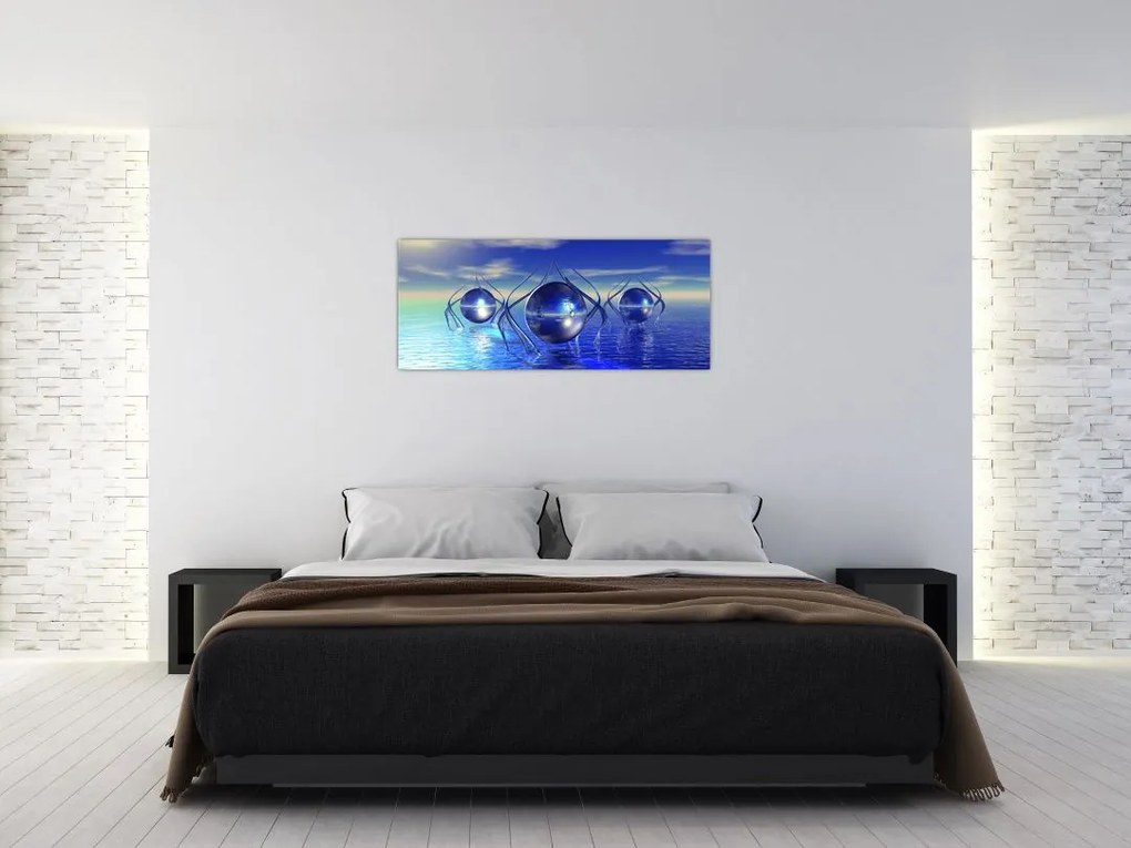 Tablou cu abstracție - apa (120x50 cm)