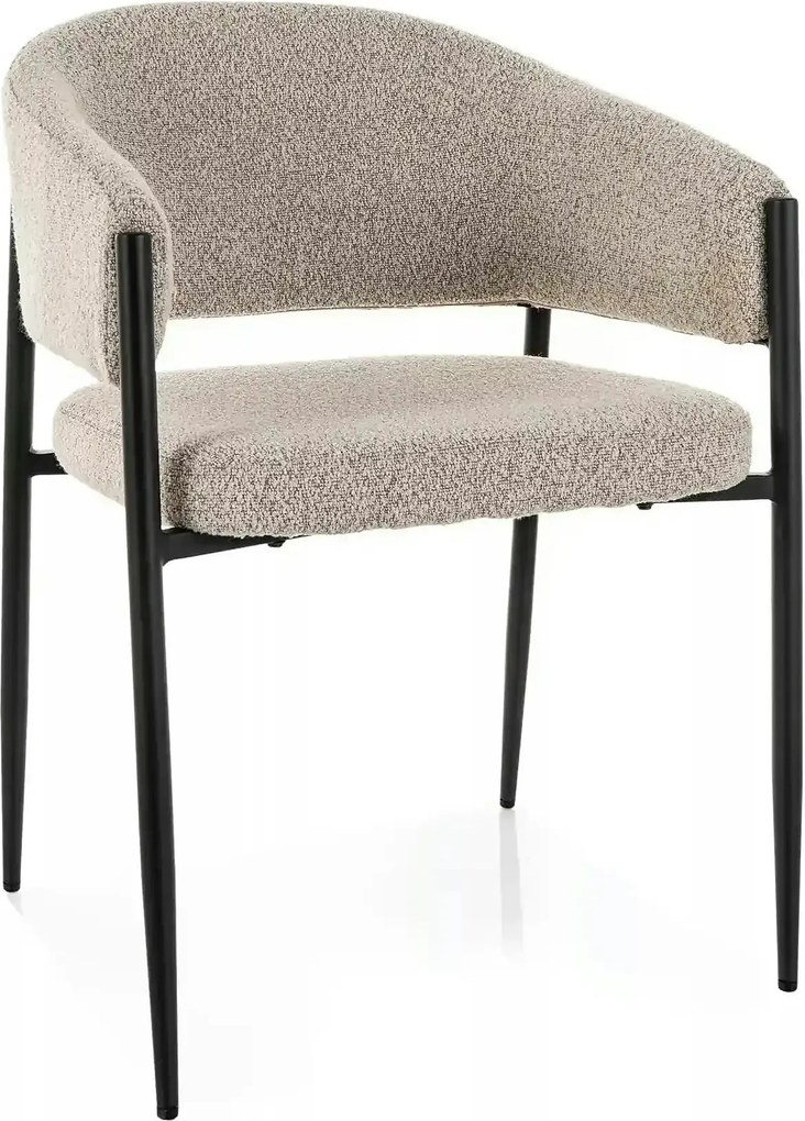 Scaun AKITA, bej/negru, stofă/metal, 56x48x78 cm