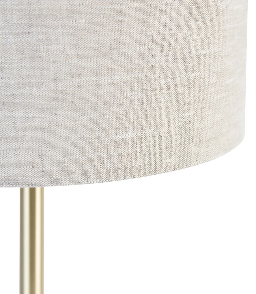 Lampă de masă clasică din alamă cu abajur gri deschis 35 cm - Simplo