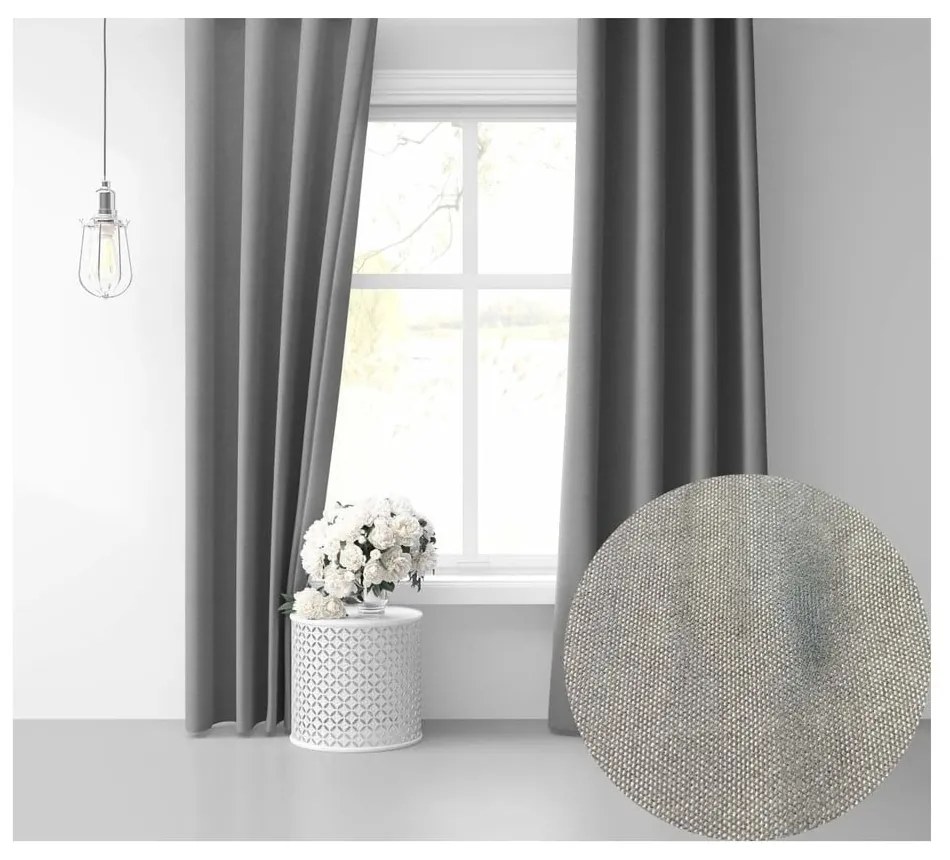 Draperie semi-opacă gri 250x100 - Mila Home