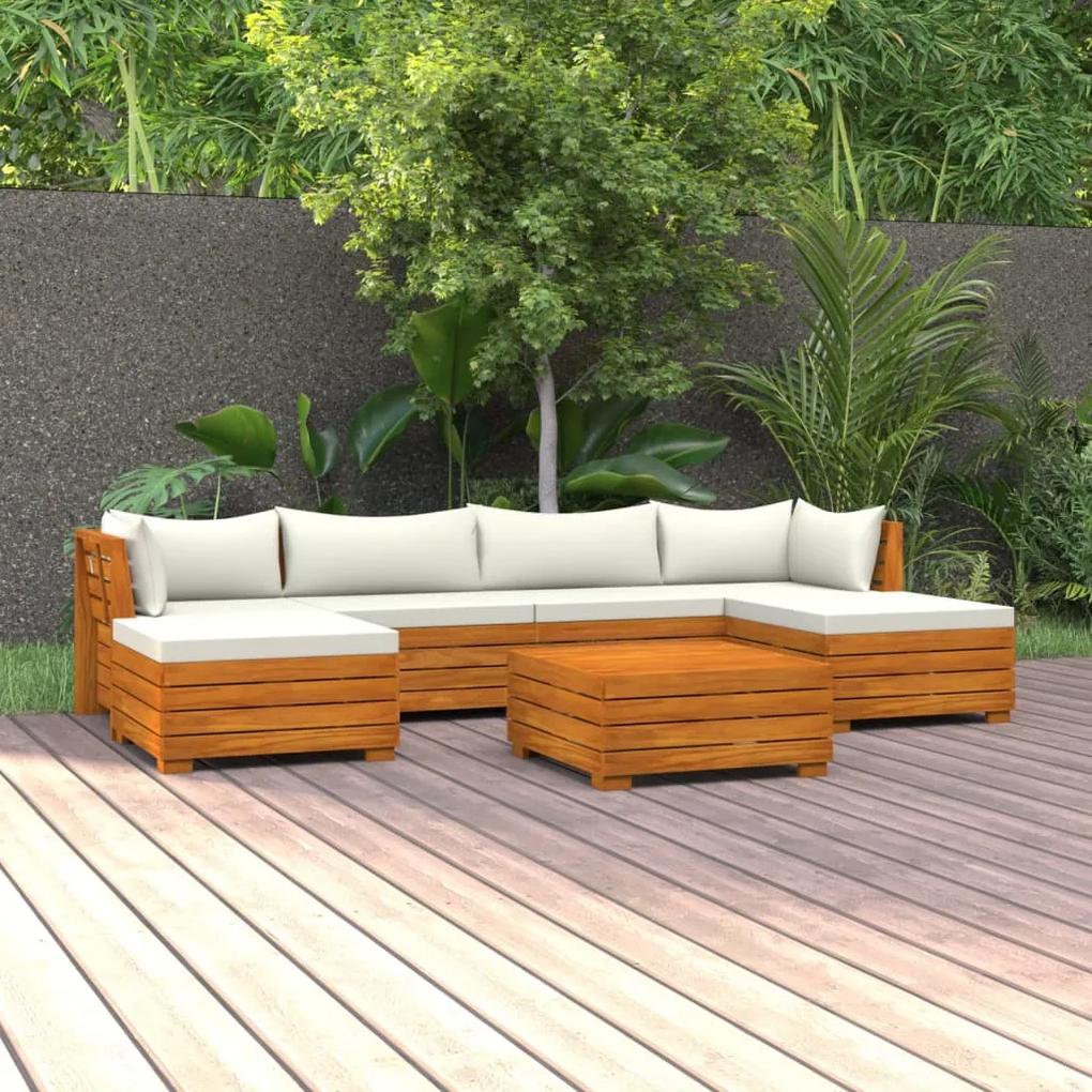 3087298 vidaXL Set mobilier grădină cu perne, 7 piese, lemn masiv de acacia