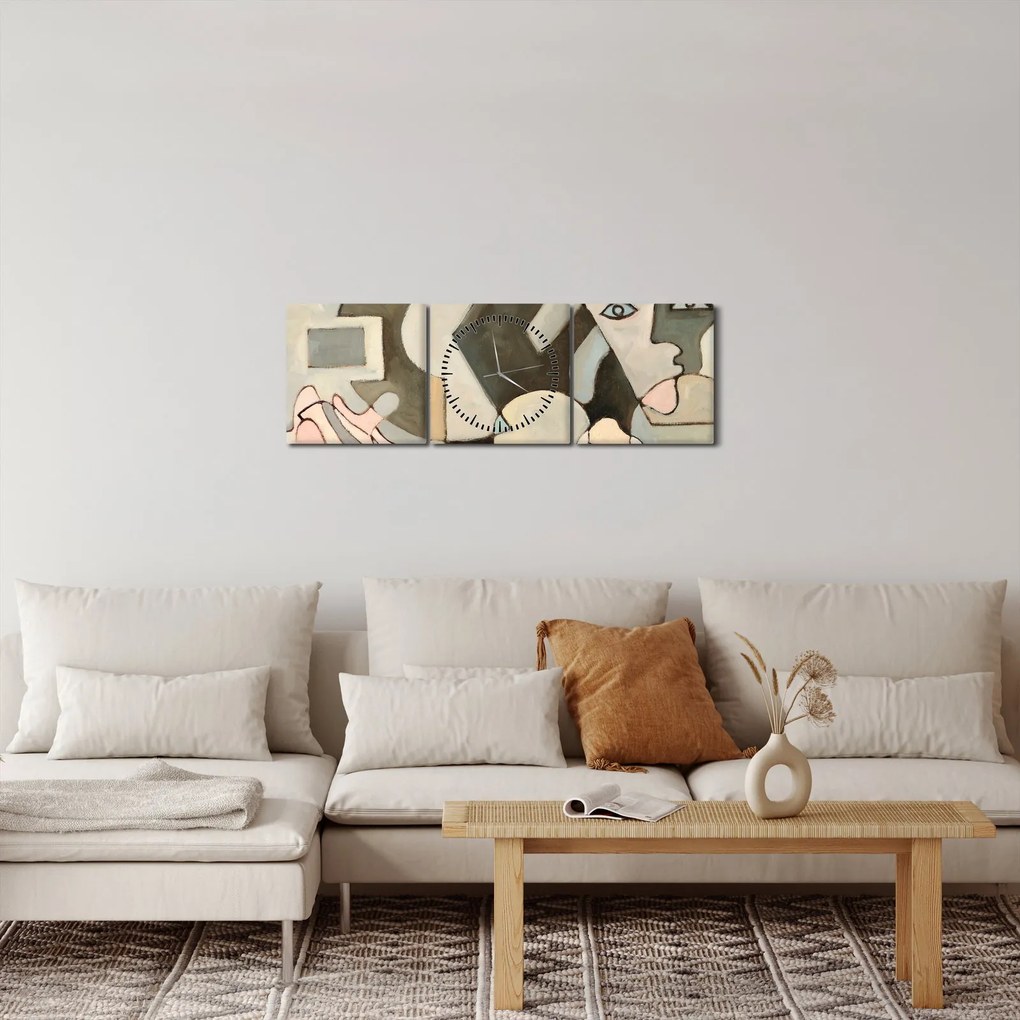 Tablou - Cubismul (cu ceas) (90x30 cm)