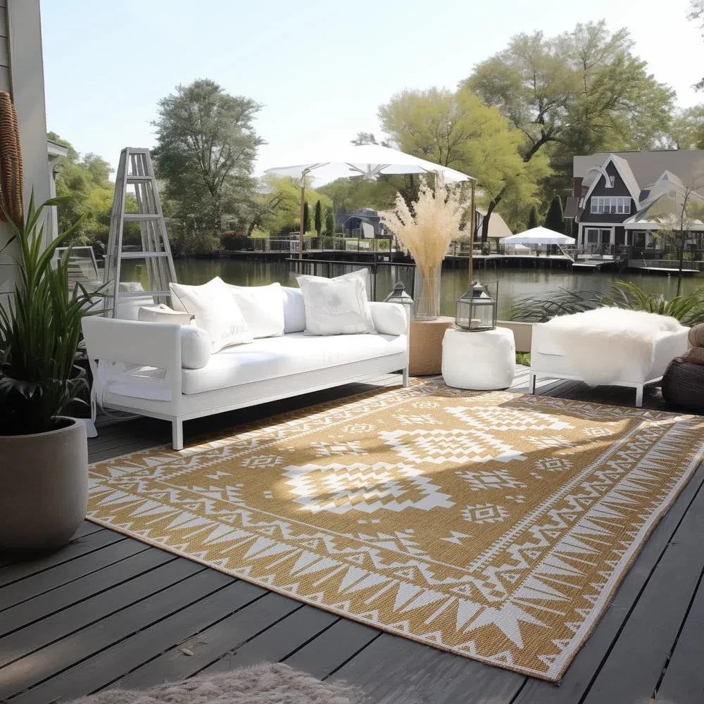 Covor de exterior galben ocru/crem 160x230 cm Gemini – Elle Decoration