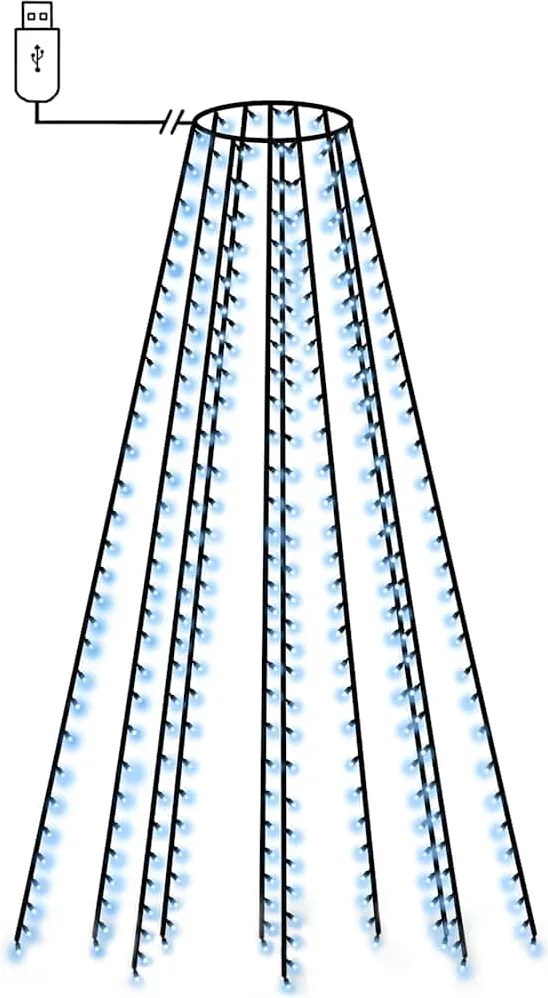 vidaXL Instalație pom de Crăciun cu 300 LED-uri albastru 300 cm
