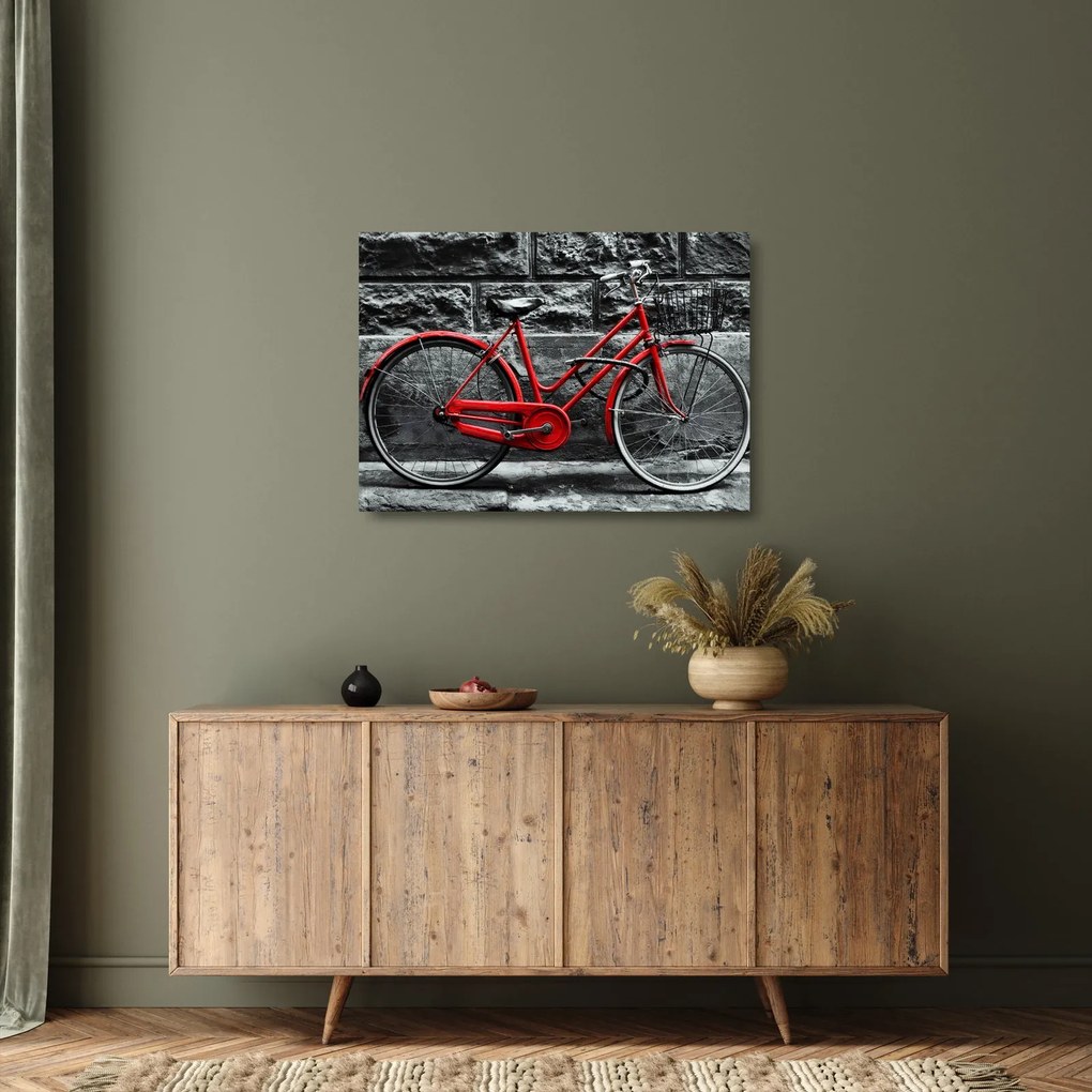 Tablou pe sticlă - Bicicleta istorică (70x50 cm)