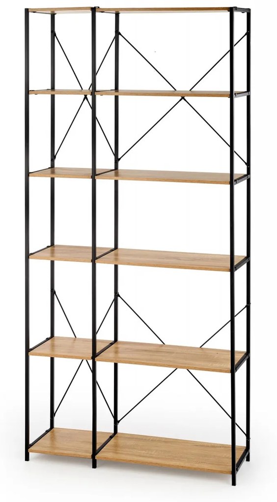 Raft REG19 stejar sonoma/negru H190 cm