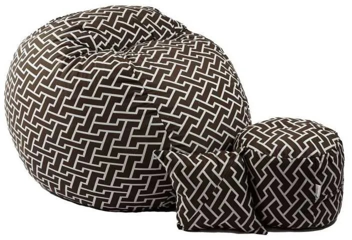 Set Fotoliu King Size cu Otoman (suport picioare) si Perna, Material Textil - Zippity Brown