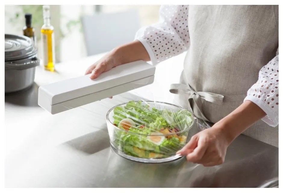 Suport magnetic pentru folie de bucătărie YAMAZAKI Tower, alb