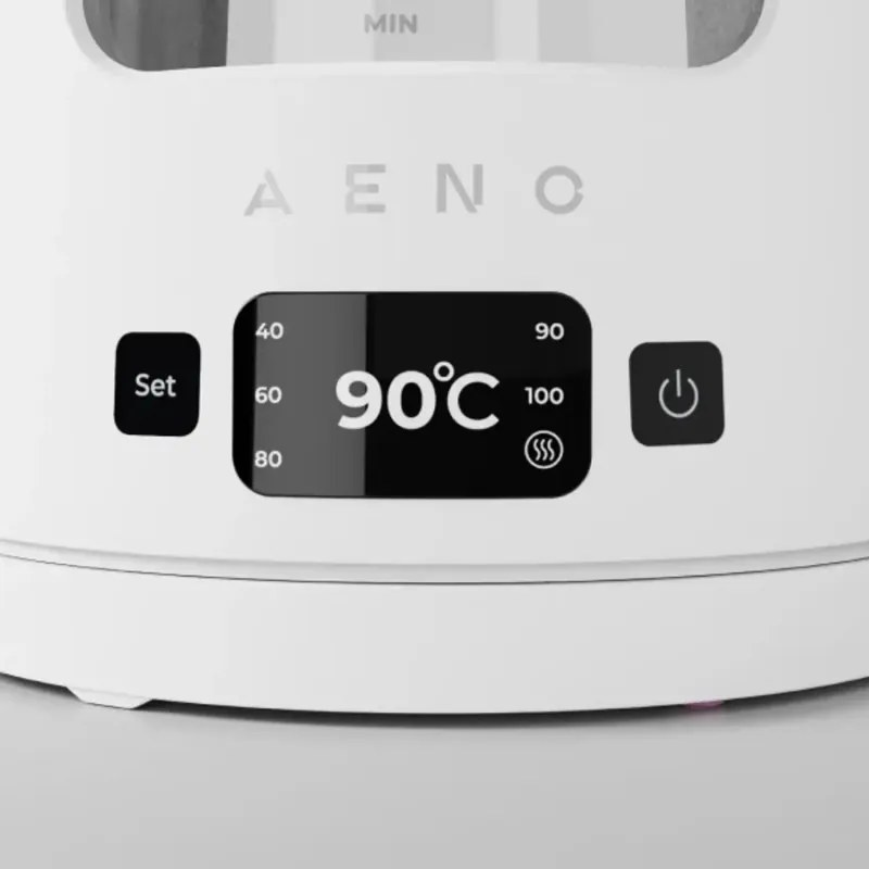 Cana electrica AENO EK6 AEK0006, 2200 W, 1,7 l, 40-100 °C, STRIX, LED, Perete dublu, Filtru, Bază rotativă la 360°, Alb
