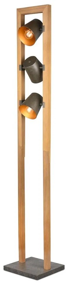 Lampadar în culoare naturală cu abajur din metal (înălțime 150 cm) Bell – Trio