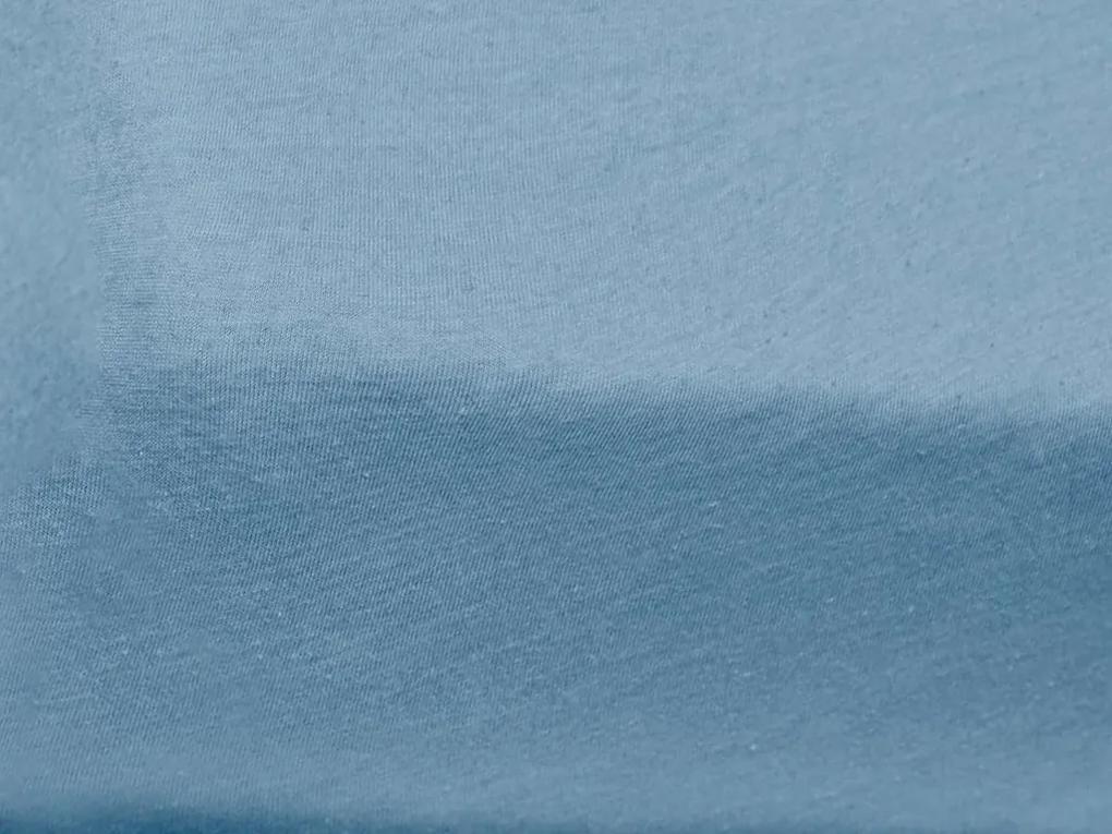 Cearsaf Jersey pentru patut copii cu elastic albastru deschis 70x140 cm