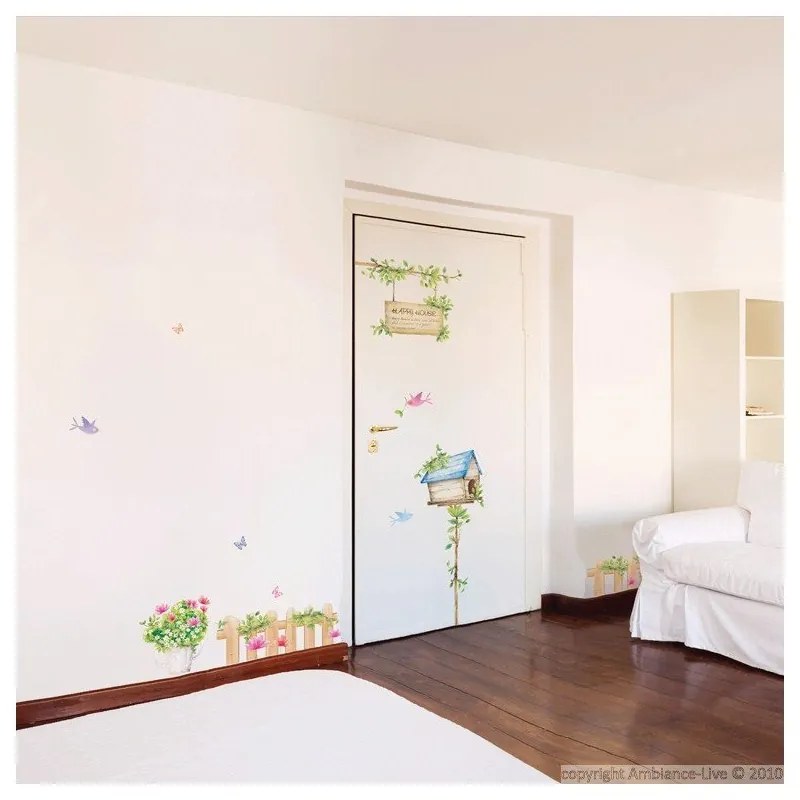 Set autocolante Ambiance Happy House, 42 x 30 cm