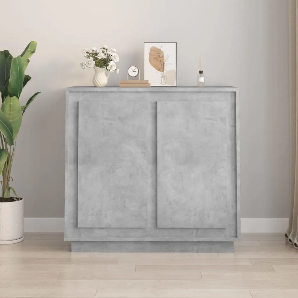 vidaXL Dulap, gri beton, 80x34x75 cm, lemn prelucrat