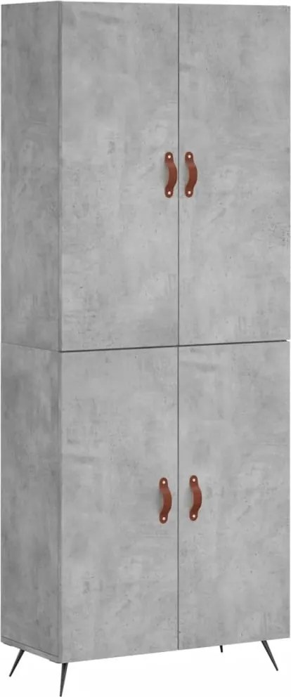 vidaXL Dulap înalt, gri beton, 69,5x34x180, lemn compozit