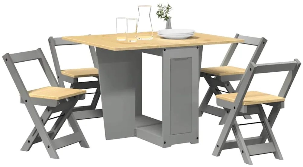 vidaXL Set mobilier tip fluture Corona, pliabil 5 piese gri lemn pin